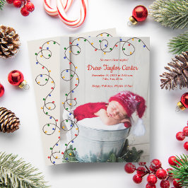 Ljus Baby Photo Tillkännagivande för födelse Julkort