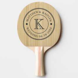 Ljus Bambu Bröllopsmonogram Pingisracket