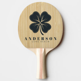 Ljus Bambu Fyrklöver med Namn Pingisracket