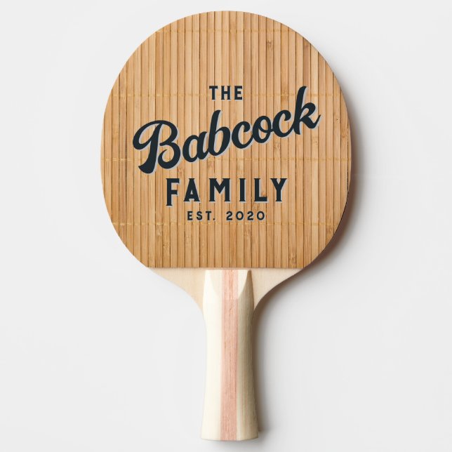 Ljus bambumatta Retro familjenamn & år Pingisracket (Framsidan)