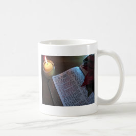 ljus, bibel och Poinsetta Kaffemugg