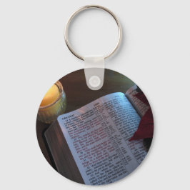 ljus, bibel och Poinsetta Nyckelring
