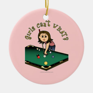 Ljus Billiards flicka Julgransprydnad Keramik