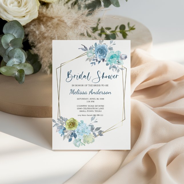 Ljus blå gul grön blombröllopsdusch  (Skapare uppladdad)