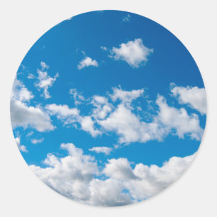 Ljus blå himmel runt klistermärke