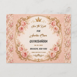 Ljus blå silver prinsessa Quinceanera födelsedag Meddelande Vykort