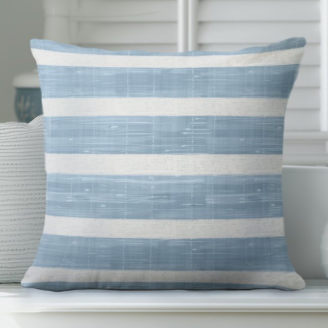 Ljus blå stripe Pillow Kudde (Skapare uppladdad)