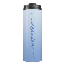 Ljus blågradient med elegant signeratur