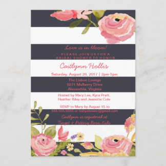 Ljus blom- rosa- & marinbaby, möhippa eller inbjudningar