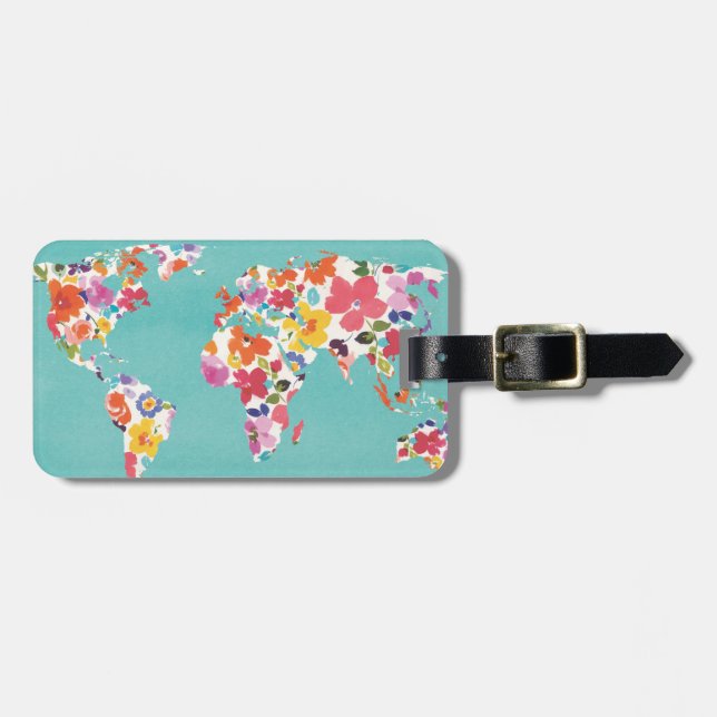 Ljus blom- världskricka bagagebricka (Horisontell Framsida)