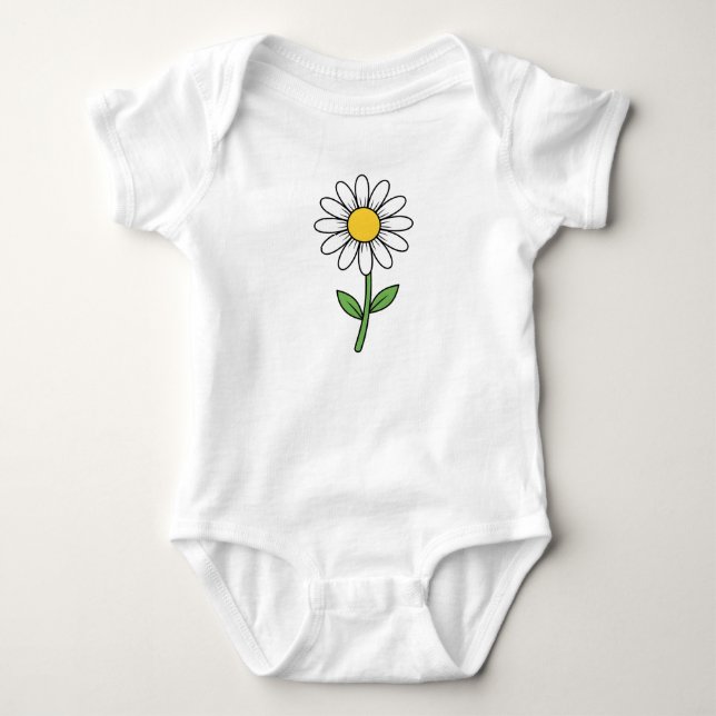 Ljus Blomma Daisy Whimsical Konst T Shirt (Framsida)