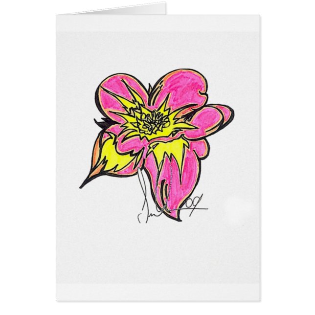 Ljus blomma hälsningskort (Framsidan)