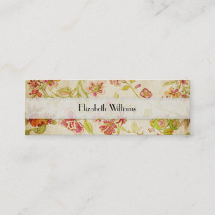 Ljus blommavintagestil mini visitkort