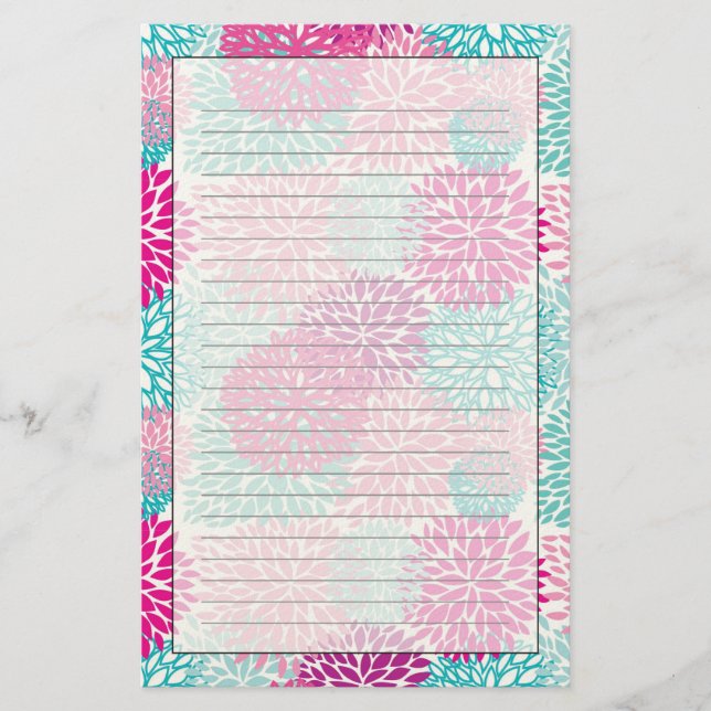 Ljus blommönster 2 brevpapper (Framsida)