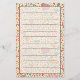 Ljus blommönster brevpapper