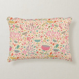 Ljus blommönster prydnadskudde
