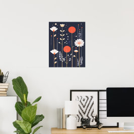 Ljus blomster abstrakt konst poster