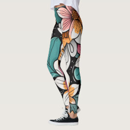 Ljus blomster leggings