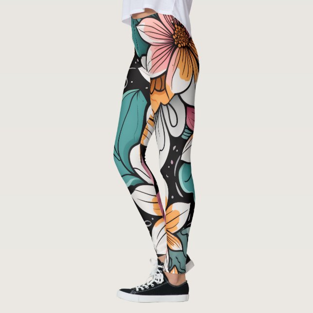 Ljus blomster leggings (Vänster)