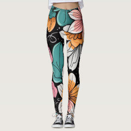 Ljus blomster leggings