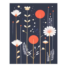 Ljus blomsterabstrakt konst fototryck