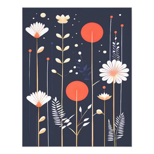 Ljus blomsterabstrakt konst fototryck (Framsidan)