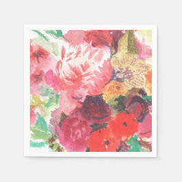 Ljus blomsterbukett pappersservett