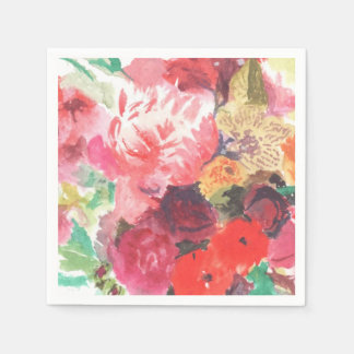 Ljus blomsterbukett pappersservett