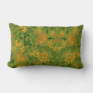 Ljus blomsterdesign: gula och orange blommor lumbarkudde