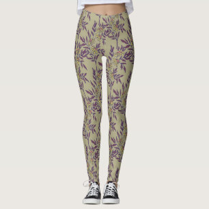 Ljus blomsterdesign med gula prästkragar leggings