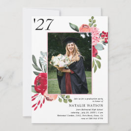 Ljus blomsterklass 2025 Fotoexamen  Inbjudningar