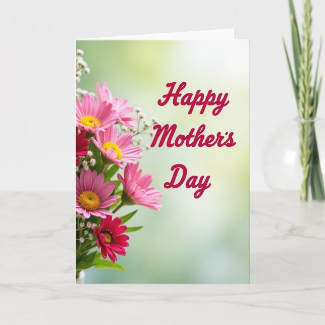 Ljus blomsterkort till mammor kort (Framsida)