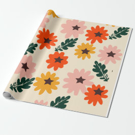 Ljus blomsterpresentinslagspapper presentpapper