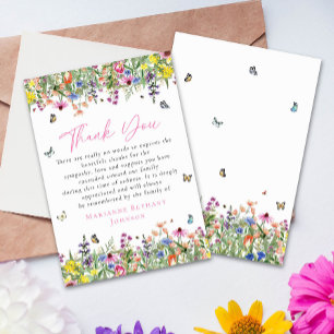 Ljus blomsterrik minneshögtid för firandet av live tack kort