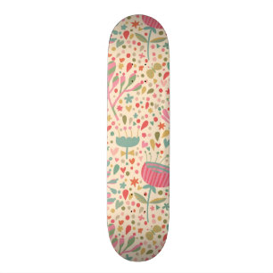 Ljus blomsterrik mönster skateboard bräda 20,5 cm