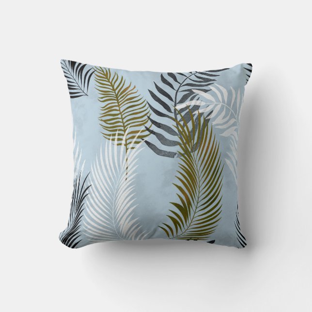 LJUS BLUE OLIVE HAWAIIAN TROPICAL PILLOW KUDDE (Framsida)