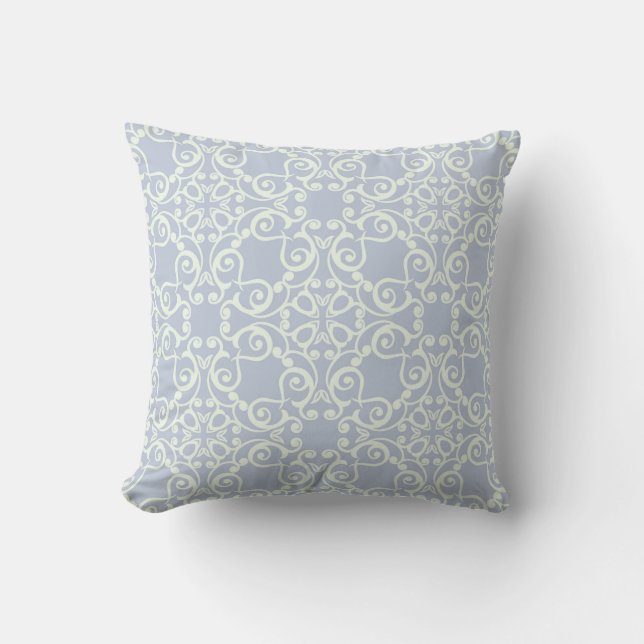 LJUS BLUE WHITE HAMPTONS MÖNSTER CUSHION KUDDE (Framsida)