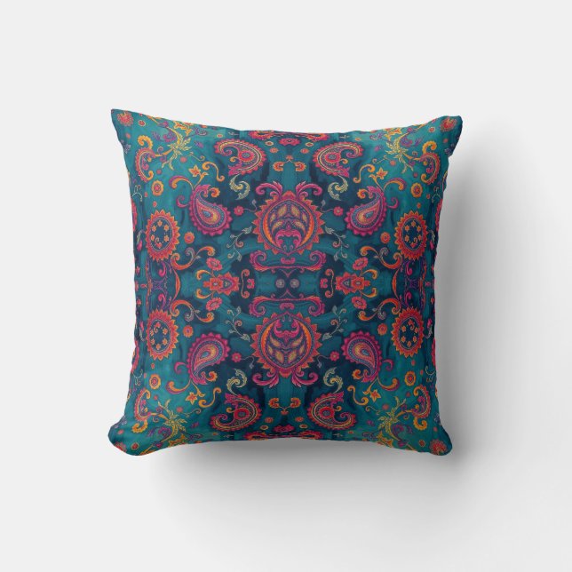 Ljus Boho Paisley Kastkudde Kudde (Framsida)