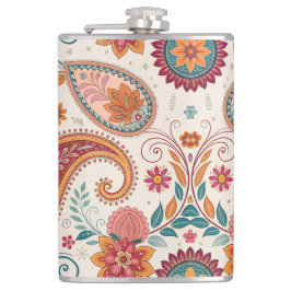 Ljus Boho Paisley vit blommönster Fickplunta