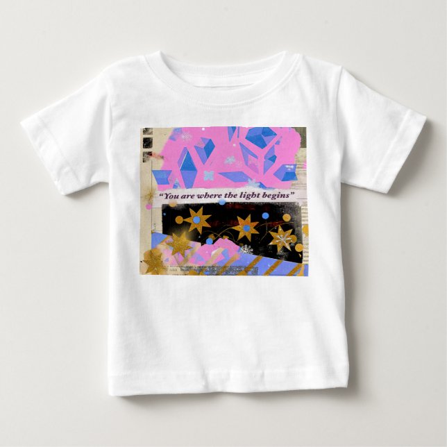 Ljus Börjar Inifrån – Rosa & Guld T-Shirt för Småb (Framsida)