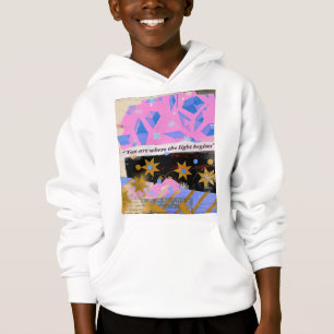 Ljus Börjar Inifrån – Rosa och Guld Barn Hoodie T Shirt