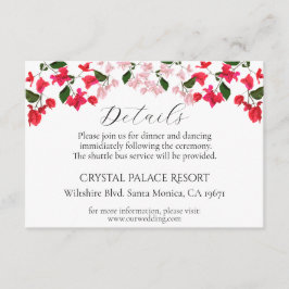 Ljus bougainvilleablomma Bröllopsbiljett Tilläggskort
