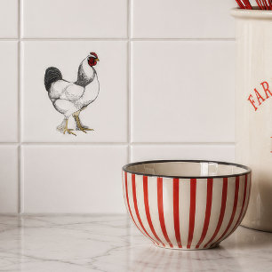 Ljus Brahmatupp - Elegant Vintagehöna Kakelplatta