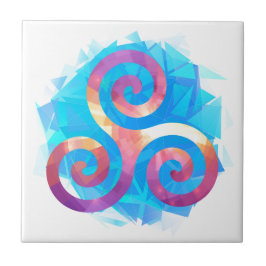 Ljus breton triskel kakelplatta