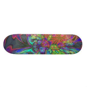 Ljus bristning av färg - lax & indigoblå Deva Skateboard Bräda 20 Cm
