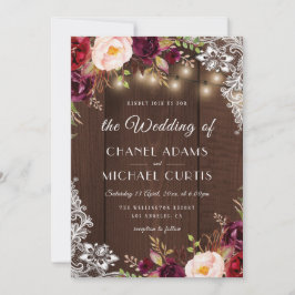 ljus bröllopsinbjudan för rustik sträng inbjudningar