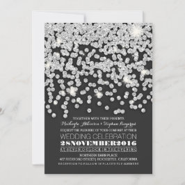 ljus bröllopsinbjudan om silver glitter inbjudningar