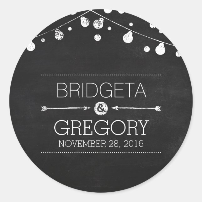 ljus-bröllopsmärken runt klistermärke (Framsida)