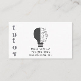 Ljus Bulb Brain Educational Teacher Tutor Visitkort