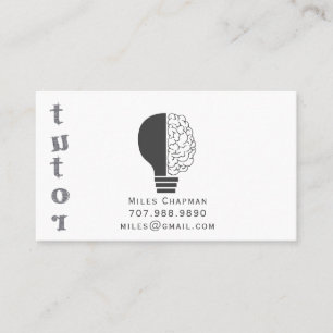 Ljus Bulb Brain Educational Teacher Tutor Visitkort